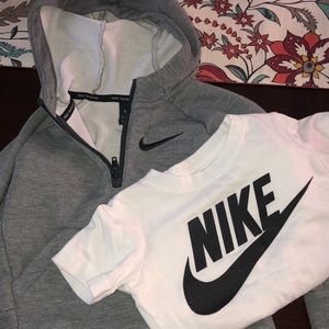 3/4 zip Nike hoodie and Nike shirt